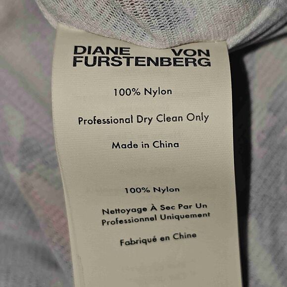 NWT Diane Von Furstenberg Toile Bouquet Ivory Multi Lila Dress‎ Large - Picture 5 of 5